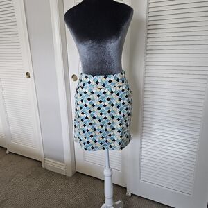 Kate Lord Pieced Print Colorblock Tennis Golf Pickleball stretch Skort Sz Small